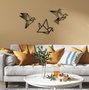 Wallity Origami Escultura de Pared de Metal Negra
